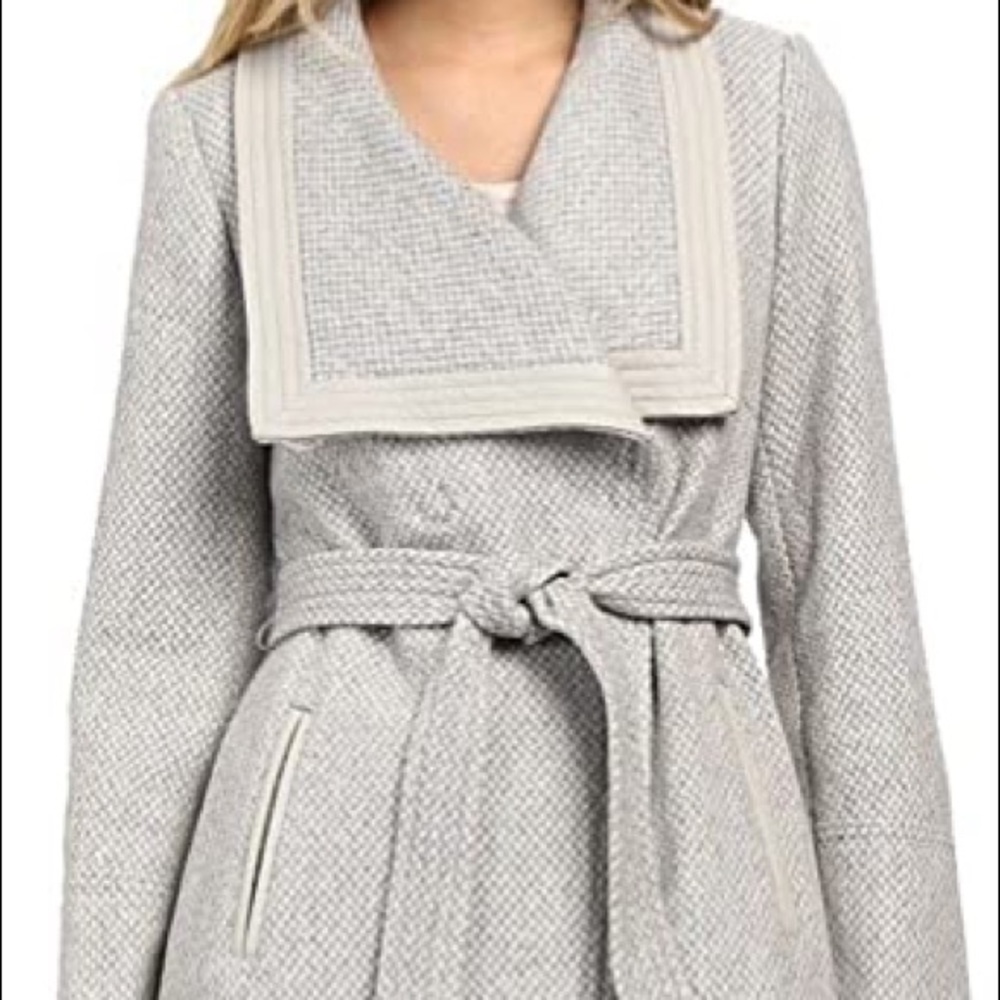 Jessica Simpson grey tweed coat size S